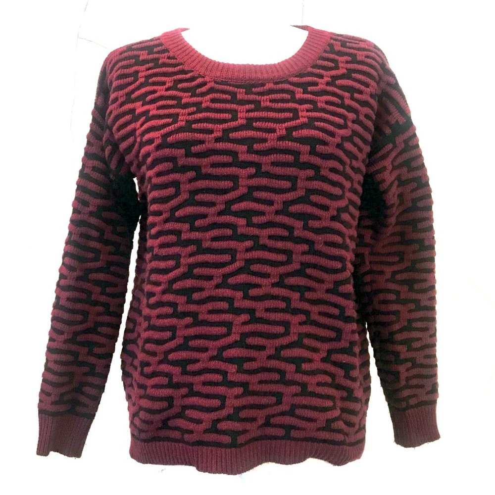 Angora blend textured sweater